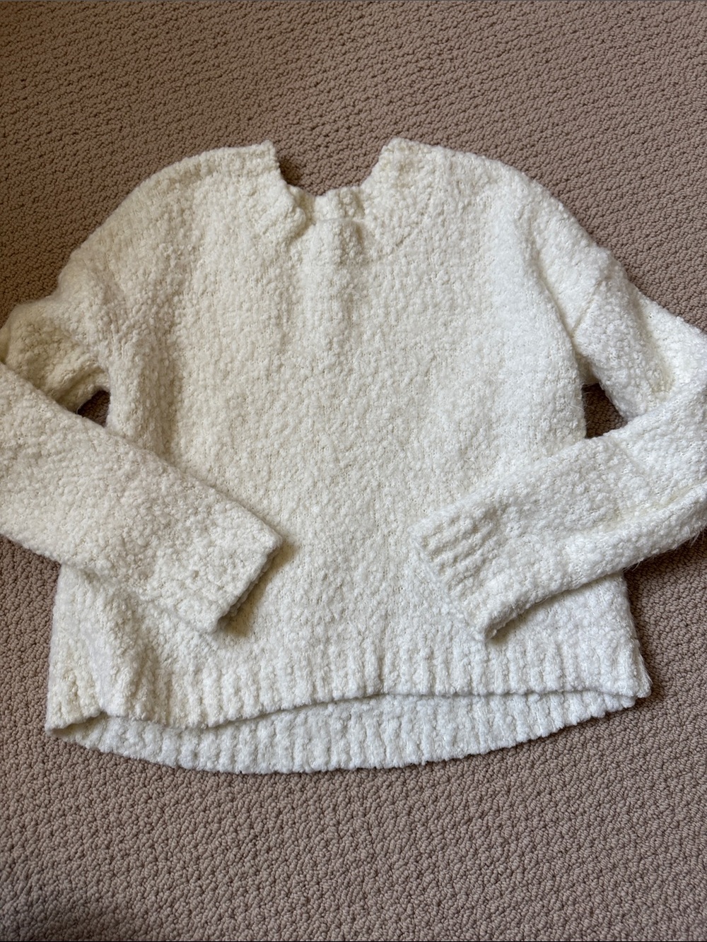 Cozy White Bouclé Women's Sweater